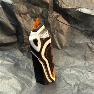 65G Natural red sardonyx striped agate Tower crystal mineral column Healing 3”